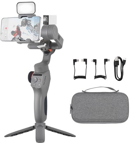 Phone stabilizer HUIOP ture 5 3-Axis Stabilizer Gimbal Stabilizer with LCD Screen for Smartphone 450g/0.99lbs Payload -shaking Support BT Connection App Control with LED AI Active Module &