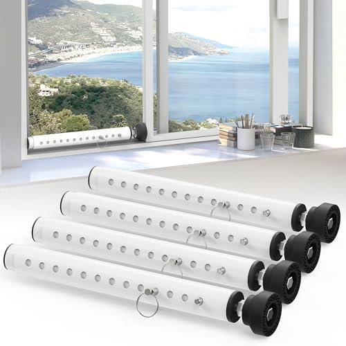 WooFog (Kurz) Sicherheitsstangen für Schiebe-/Vertikalfenster, verstellbare Fensterklemmstangen innen (klein) Fensterschutz für die Sicherheit zu Hause, 27,9 cm bis 45,7 cm