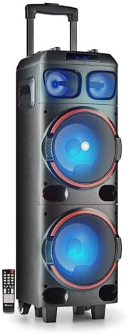 Haut-Parleur Portable Sono 300W NGS WILDDUB1 Stéréo Bluetooth et True Wireless, Double Sub 8 (Micro SD/USB/AUX in/),