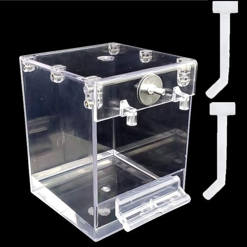 Vogel Badewanne Badehaus Papageien Vogelbäder Vogelkäfig Badewanne Papageien Badewanne Vogelbad Würfel hängende Badewanne Vogelkäfigzubehör mit Haken, mit Wasserinjektor(Color:Clear)