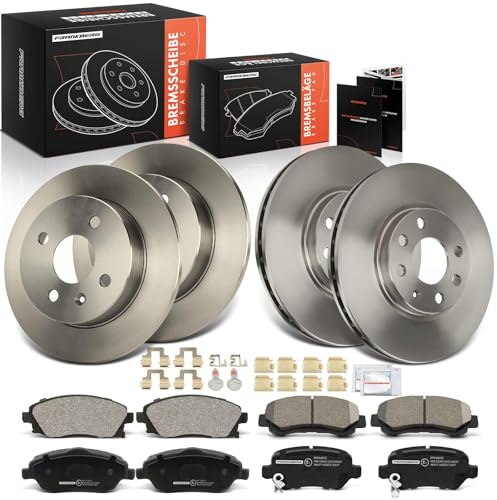 Frankberg Bremsensatz inkl. 4x Bremsscheiben + 8x Bremsbeläge Vorne Hinten | Kompatibel mit Meriva X03 1.4L 1.6L 2003-2010 Replace# 569000, 93188727