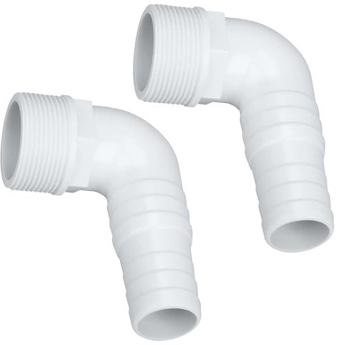 Pool-Sanitärarmaturen SPX1105Z3 3,8 cm 90-Grad-Winkel-Poolschlauch-Adapter, kompatibel mit Hayward SPX1105Z4, SPX1091Z7 Adaptern, Poolpumpenarmaturen, 2 Stück