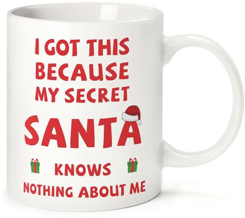 Tukeoo Secret Santa Gifts for Men Women, 330ml Coffee Mug Funny Gifts for Men Women,Christmas Presents for Him Her Coffee Cup