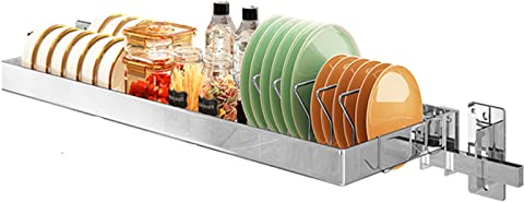 UWZOPKOF Eastore Life Escurreplatos Colgante, Escurridor De Platos De Cocina Moderno Escurridor De Platos De Acero Inoxidable Montado En La Pared Drenaje Y Platos Secos