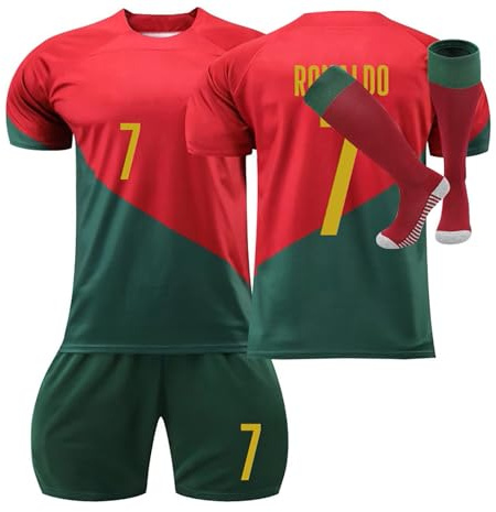 Umiquansome Fussball Trikot Set 22/23 No.7 für Kinder - Heim/Auswärtstrikot Mit Shorts und Socken für Jungen und Herren