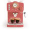 CREATE / THERA RETRO/Halbautomatische Kaffeemaschine Terrakotta Matt und Holz / 20bar Druckpumpe, 1100W, 1.25L Wasserbehälter, für gemahlenen Kaffee, 55mm ESE-Pads, mit Dampfgarer, 1100W