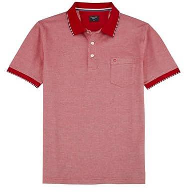 OLYMP Herren Polo-Shirt Kurzarm Casual.Wirk,Pikee,984 Casual Circular Knit Regular fit,99 rot 35,L