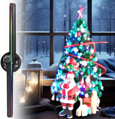 Proyector Holográfico | Ventilador De Holograma | Proyector De Hologramas Navideño | con 244 Luces LED, Control De Aplicación Remota | para Navidad, Halloween, Vacaciones