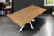 SAM Esstisch Josy | 160 x 85 cm | Holz Wildeiche-Optik | Spider-Gestell Metall Weiß | 40 mm Tischplatte mit Baumkante | Tisch für Esszimmer & Küche