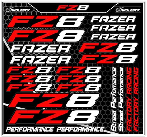 Adesivo Moto Adesivo Vinile Moto Per Yamaha &Ha FZ8, Può Essere Usato come Adesivo per Carenatura Riservare Benzina Moto (Bianco)