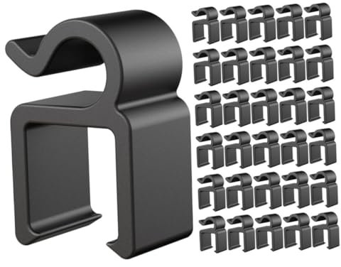 SHOWERORO 40pcs Microphone Cable Clips Cord Organizer Plastic Clamp Holder for Mic Stand Arm Bracket Cellphone and Tablet Cable Management