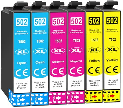 Jhaan 502XL Multipack Kompatibel für Epson 502 Kompatible mit Expression Home XP-5155 XP-5100 XP-5150 XP-5105 Workforce WF-2880 WF-2885 WF-2860 WF-2865 WF-2860DWF WF-2865DWF