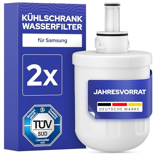 MILUX 2x Filter für Samsung Kühlschrank Wasserfilter Ersatzfilter – kompatibel mit Samsung DA29-00003F, DA29-00003G, Aqua Pure Plus, DA29-00003A/B, DA97-06317A, RFC1100A – Kühlschrankfilter 2er Pack