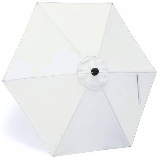 Yaqor Tela Sombrilla 6 Varillas 3 Metros Blanca. Recambio Sombrilla 6 Varillas 3 Metros Resistente Y Grueso. Repuesto Sombrilla 3m 6 Varillas para Sombrillas De Terraza.