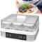 Yogurtera, Quesera, con 9 Tarros de Cristal y Pantalla Táctil Inteligente con Control de Temperatura y Tiempo, para Yogur Ecológico Casero