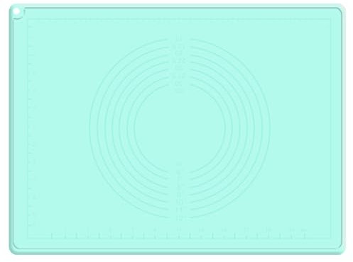 Spianatoia Silicone Antiaderente,65 × 45 cm Tappetino per Impastare Antiscivolo,Tappetino Silicone per Impastare,Bordi Ispessiti Cucina con Misura graduata,Senza BPA