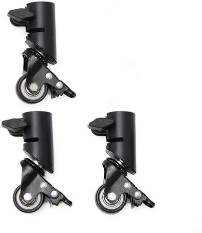 ZMdooreasy 3pcs Speaker Tripod Wheels, L-Shaped Light Stand Swivel Casters, for Move Furniture in any Direction