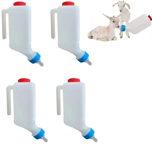 Biberon Agneau, Bouteille d'agneau pour Petits Animaux, Mangeoire À Lait Suspendue,De Lait d'agneau Biberon pour Bébé Chèvre pour Chatons Et an Imaux Sauvages (500ML, 4PCS)