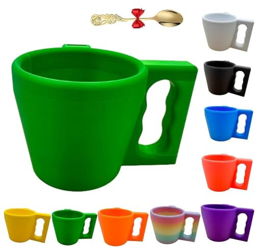 LexTex Ice Cream Pint Holder, Ice Cream Containers, 3D Printed Insulated Cup, Insulated Arm Sleeve Containers with Spoon and Handle for Yogurt and Frozen Desserts, Gift for Icecream Lover(Green)