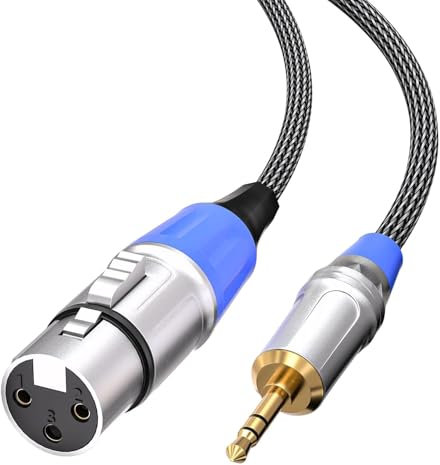 Cable XLR Jack 3,5 mm, micrófono estéreo a Mini TRS Jack para videocámaras, teléfono, cámara réflex digital, altavoz, grabadora de ordenador, mezclador – 1 metro
