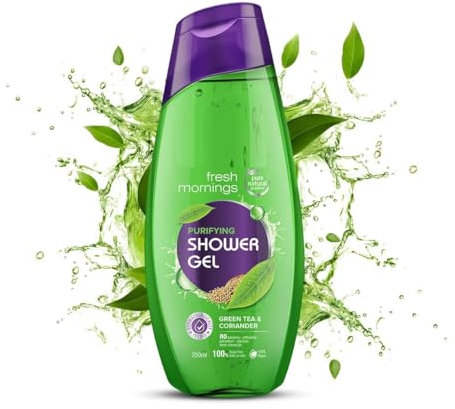 Green Tea Shower Gel Body Wash – 250ml | With Skin-Purifying Green Tea & Detoxifying Coriander | 100% Vegan, Soap-Free, Sulphate & Paraben-Free | For All Skin Types