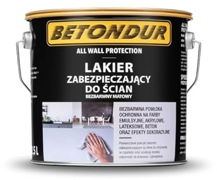Betondur Beton Schutzlack 2,5 L – Transparent Matt – Versiegelung für Beton- & Mineralwände, Klarlack für Innen, wasser- & schmutzabweisend, einfache Anwendung