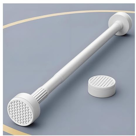 Einstellbar Duschstange Spannstange 35-250cm, Ohne Bohren Verstellbar Gardinenstange Teleskopstange Duschvorhangstange Klemmstange für Badezimmer Fenster Küche(Weiß,1.6-2.5m/63-98)