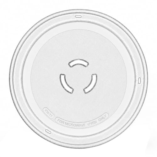 HIUOUIH Plateau micro-ondes 25 cm Whirlpool Bauknecht, plateau tournant en verre de remplacement pour 481246678412 C00313978 488000862548 C00862548, fixation 3 points, piste 17,9/20,5 cm