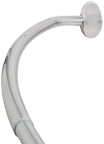 Zenna Home NeverRust-Barra de Cortina de Ducha Curvada de Aluminio Permanente, de 44 a 72 Pulgadas, Cromo, Cromado