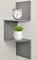 Greenco Zickzack 2 Ebenen, Eckregal Schwebende Regale, Kunststoff, GRAU