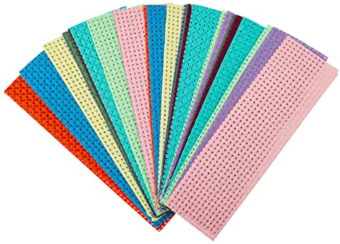 Springboard 10215 farbige Binca-Lesezeichen (Klassenzimmer-Großpackung mit 20 x 6 cm), Stoff, Kreuzstich, Packung mit 50 Stück