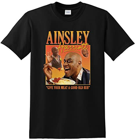 Sanfran Clothing Ainsley Harriott Homage Funny UK Gift TV Fan 90's Cook Legend Meme T-Shirt Extra Large/Black