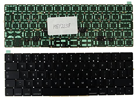 Keyboards4Laptops Reino Unido versión retroiluminada (sin Placa retroiluminado) Negro Teclado de Repuesto para Ordenador portátil Compatible con Apple MacBook Pro 13 Inch Touch Mid 2017