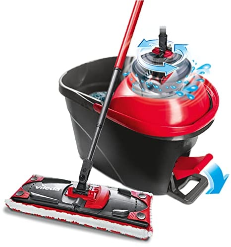Vileda Sistema lavapavimenti Revolution Turbo, Adatto a tutti i pavimenti, Forza pulente della microfibre, Lavabile in lavatrice fino a 60 °C, Sistema lavapavimenti sostenibile, Love It Clean