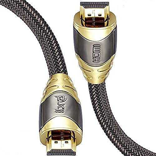 IBRA Luxury 2.1 Cable HDMI de 8K Ultra Alta Velocidad 48Gbps Lead | Admite 8K@60HZ, 4K@120HZ,4320p,Compatible con Fire TV,Soporte 3D,Función Ethernet,8K UHD, 3D-Xbox Playstation PS3 PS4 PC,etc.- 3M