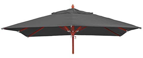 Mendler Ersatz-Bezug für Gastronomie Holz-Sonnenschirm HWC-C57, Sonnenschirmbezug, eckig 4x4m Polyester 3kg - anthrazit