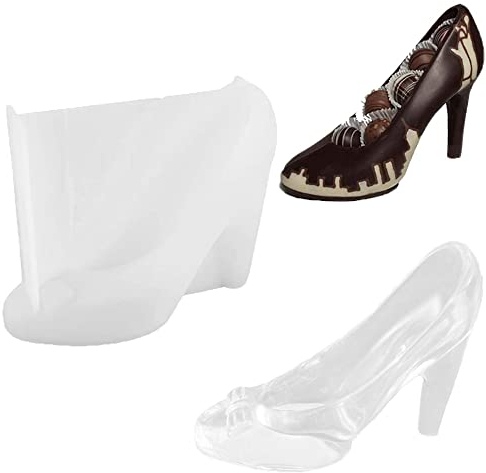 ZIIVARD Molde de silicona para zapatos de tacón alto de resina 3D, mini zapatos de chocolate, molde de fondant, molde epoxi de cristal, decoración de modelo de zapato de princesa, 5.3 x 4.5 pulgadas