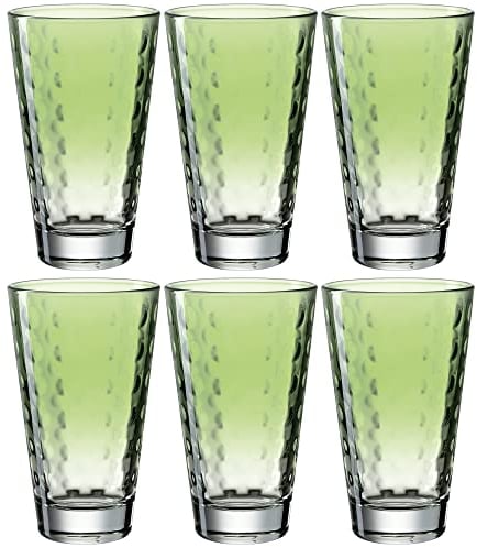 LEONARDO HOME 025904 Trinkglas OPTIC 6er-Set 300 ml hellgrün, Glas, Grün