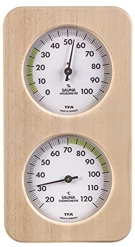 TFA Dostmann Oslo - Higrómetro para sauna (madera, 131 x 34 x 240 mm, resistente al calor)