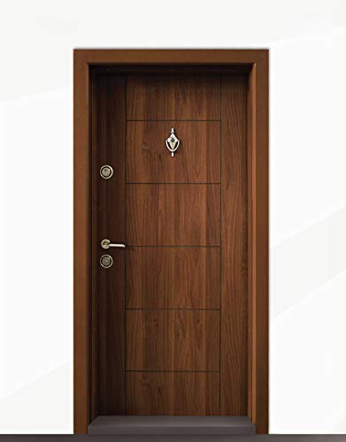 Portone Ingresso Blindato Noce Per Interno Ed Esterno In Metallo Verniciato A Polvere Apertura A Destra E A Sinistra Offerta Porta Blindata PL9 (Apertura interna destra)