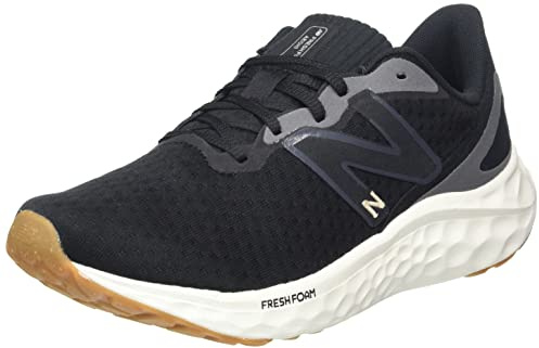 New Balance Women's Fresh Foam Arishi V4 Running Shoe, Black/Light Gold Metallic/Gum 2, 9.5 Wide