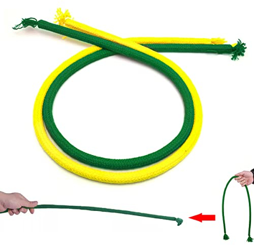 XiXiRan Cuerda Magica*2, Juguetes Truco de Magia, Trucos Magia Infantil, Accesorios Mágicos, Cuerda Mágica Portátil, Objetos Magicos, Juego de Magia, Demostración de Video, Amarillo, Verde