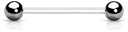 viva-adorno Barbell Piercing Stab Kunststoff flexibel Stahlkugeln Zungenpiercing Industrial Z264