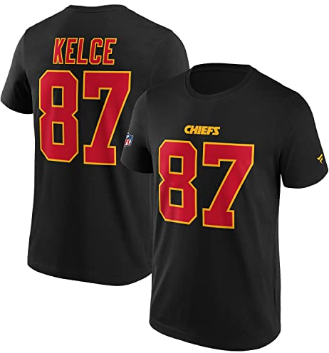 Fanatics - NFL Kansas City Chiefs Kelce Name & Number Graphic T-Shirt - Schwarz Farbe Schwarz, Größe L