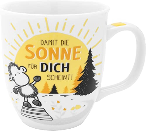 Sheepworld Tasse mit Motiv Damit die Sonne für dich scheint | Tasse mit Spruch, Porzellan, 40 cl | Geschenk | 47547