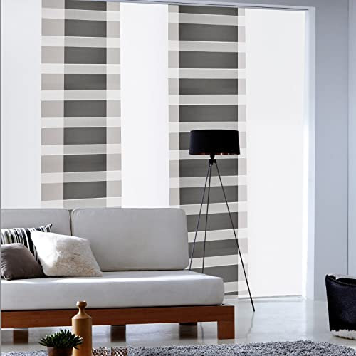 MADECOSTORE Panneau Japonais Jour Nuit Anthracite - Gris - L60 x H300cm