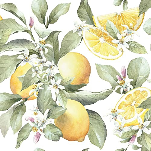 Servietten Zitronen-Baum Motiv-Servietten Zitronen - Limetten in gelb & grün mediterrane Tisch-Deko Natural Living Tisch-Dekoration Servietten Frühling & Sommer 40 Servietten