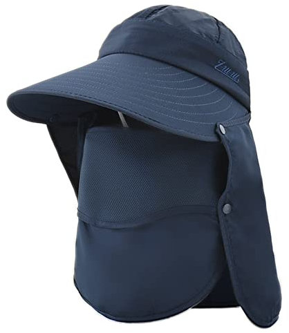 Femme Casquette de Safari Extérieur Détachable Chapeau de Protection Solaire Camping Pêche Cyclisme Protection Cou Visage Nuque Casquette Visière Respirant Chapeau de Soleil Jardinage UPF50+ Anti-UV