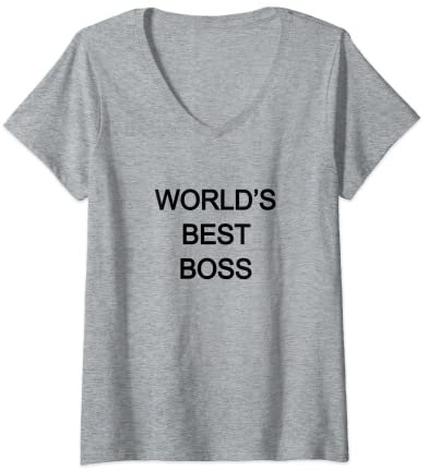 Femme Tasse à café humoristique « World's Best Boss » T-Shirt avec Col en V