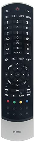 VINABTY Nouveau CT-90388 Télécommande de remplacement CT90388 Télécommande pour TOSHIBA LCD TV CT 90388 Remote Controller 32 RL 838, 32 RL 838 G, 32RL838,40 RL 838,40RL838,40TL838R,46 TL 838, 46TL838G